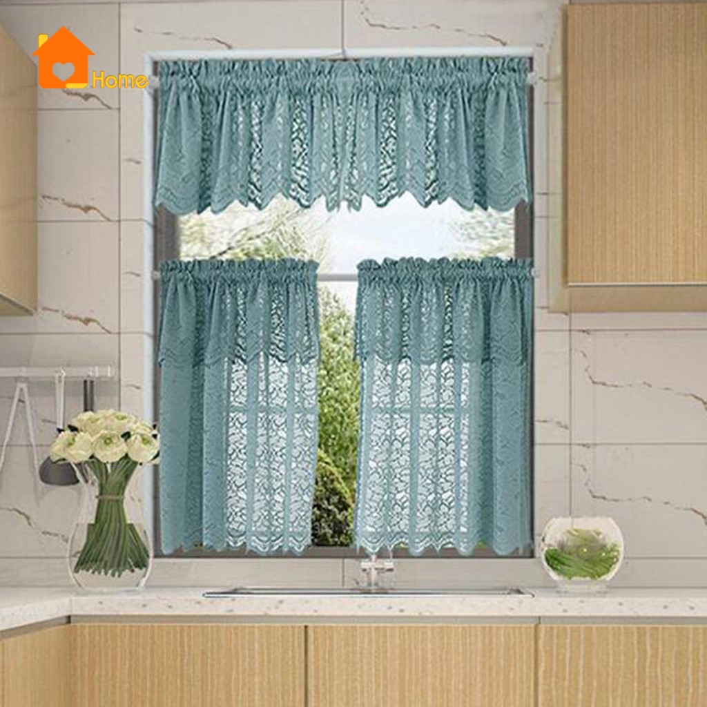 1 Tấm Rèm Cửa Sổ Bằng Vải Voan Thêu Ren Màu Trắng Kích Thước 74x90cm