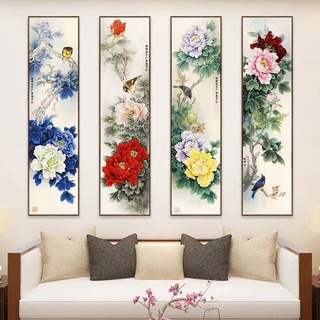 Tranh thêu chữ thập - Tứ quý rời thêu kín - Kích thước 110x35cm/ bức - Chỉ lụa