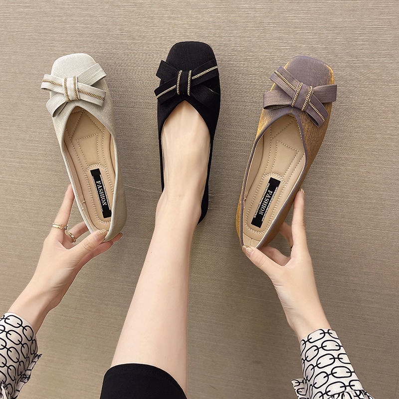 Giày Búp Bê Mũi Vuông Đế Mềm Phong Cách Hàn Quốc Thời Trang Mùa Xuân 2022 Cho Nữ