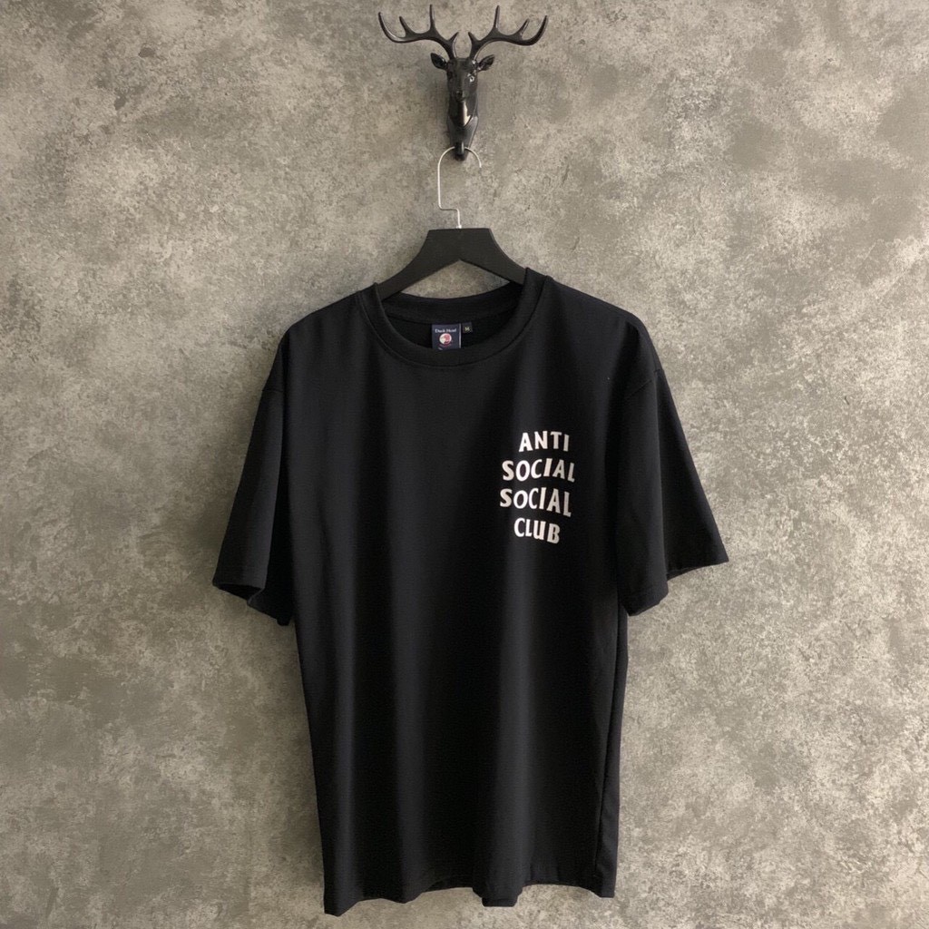 Áo thun form rộng  nam nữ unisex, màu đen, tay lỡ, oversize Anti Social Social Club | Lee Hoàng Group