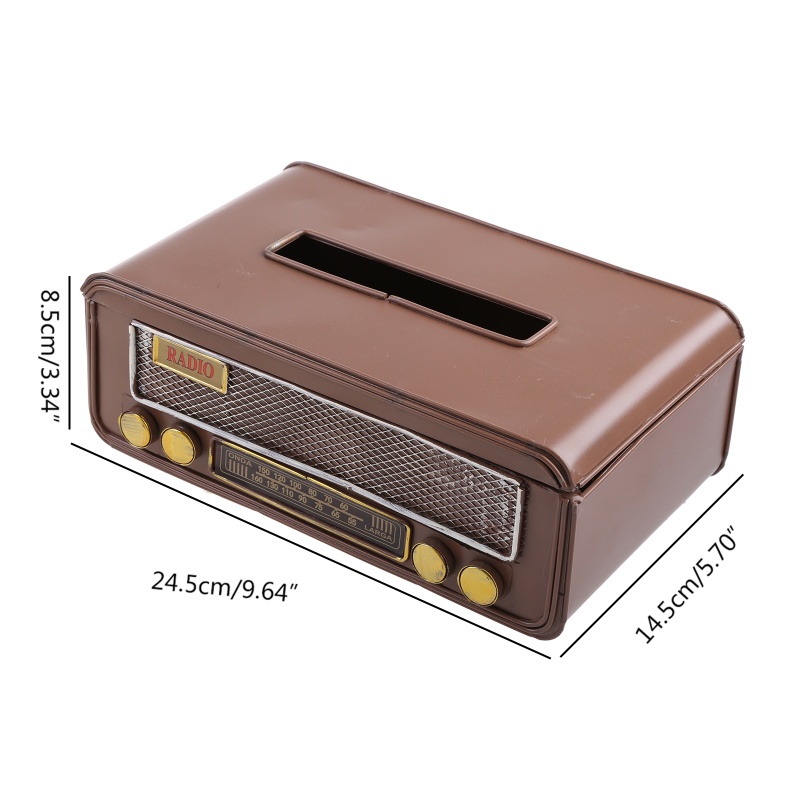 Hộp Đựng Khăn Giấy Bằng Sắt Hình Chữ Nhật Phong Cách Retro