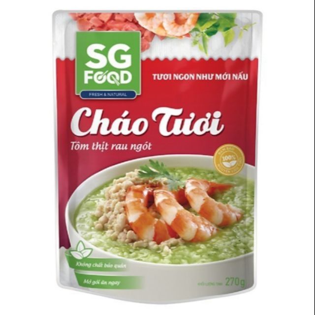 Cháo Tươi Tôm Thịt Rau Ngót SG FOOD 270G