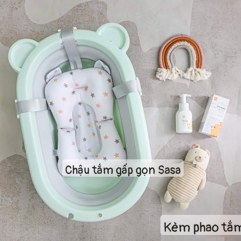 Chậu gấp gọn kèm phao đa năng sasa tai gấu