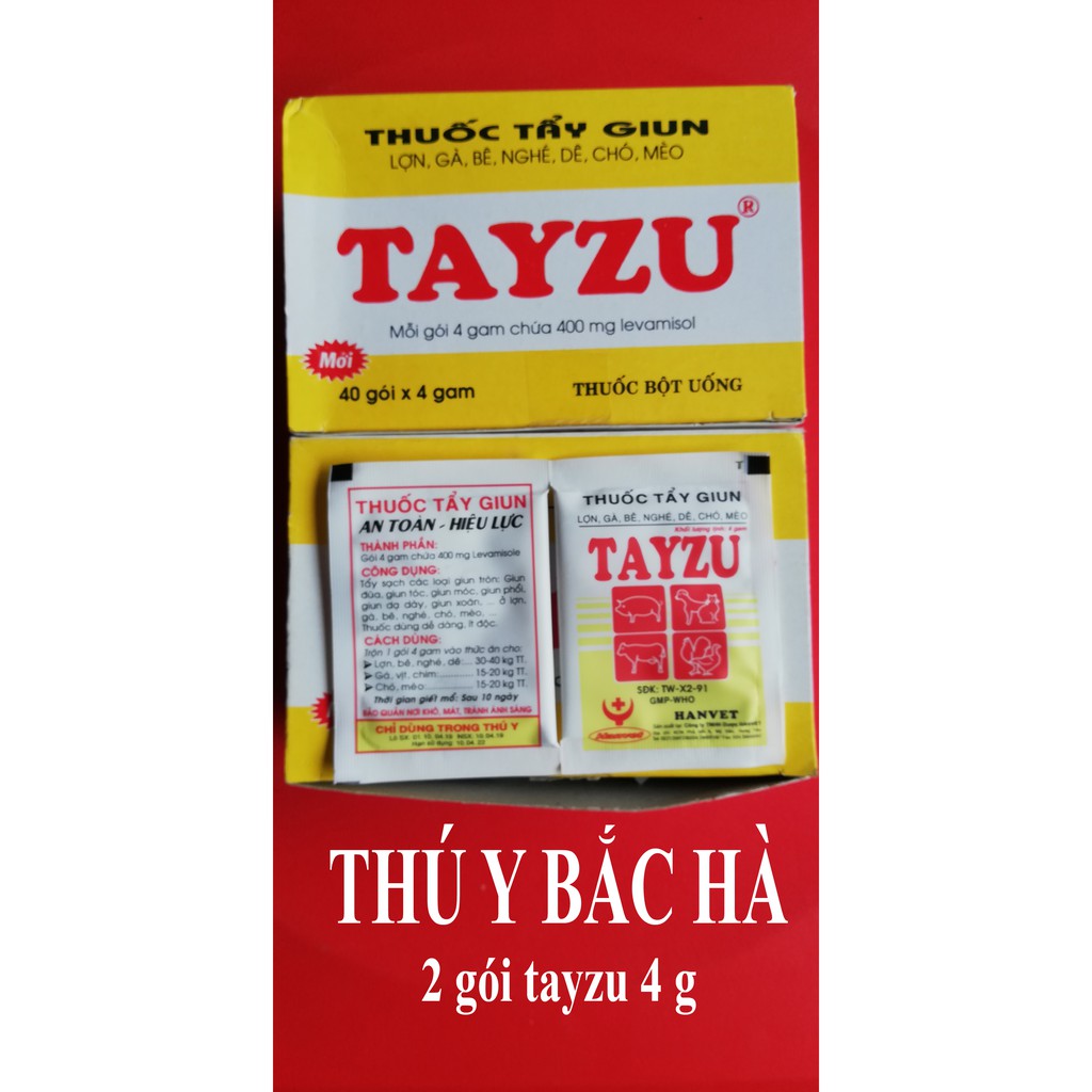 Tayzu Hanvet 4g dùng tốt cho Gia súc, gia cầm, gà chọi, chim cảnh, chó, mèo