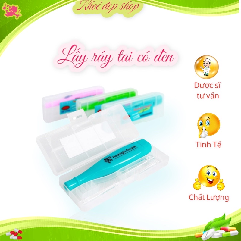 Dụng cụ lấy ráy tai có đèn loại có hộp