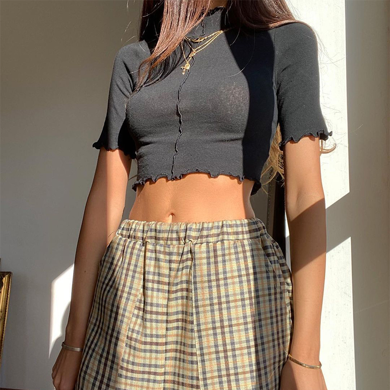 Áo Thun Nữ Ngắn Tay Cổ Tròn Thời Trang Hàn