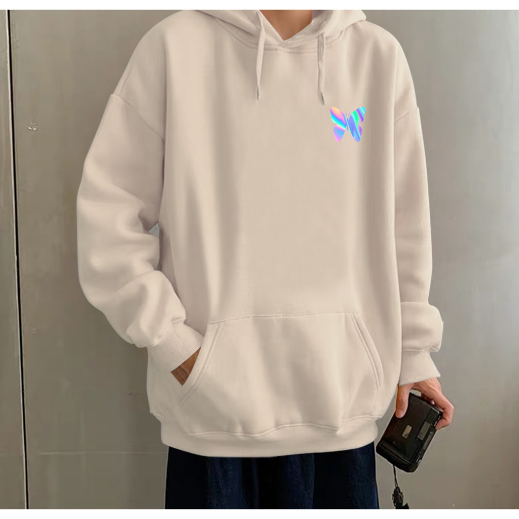 Aó khoác nỉ Hoodie phản quang Con bướm, Áo khoác nỉ nam nữ họa tiết ngực cá tính - PQ08KN | BigBuy360 - bigbuy360.vn
