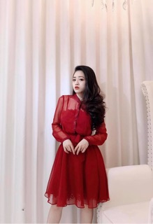 (NEW) ĐẦM XOÈ VOAN LƯỚI CHÂN REN