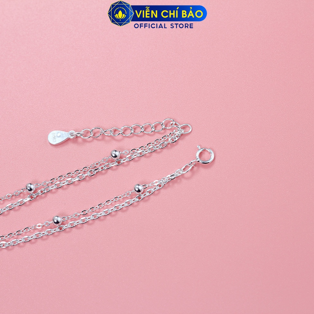 Lắc tay hoa hai dây mix chuông chất liệu bạc 925 thời trang phụ kiện trang sức nữ Viễn Chí Bảo L400727