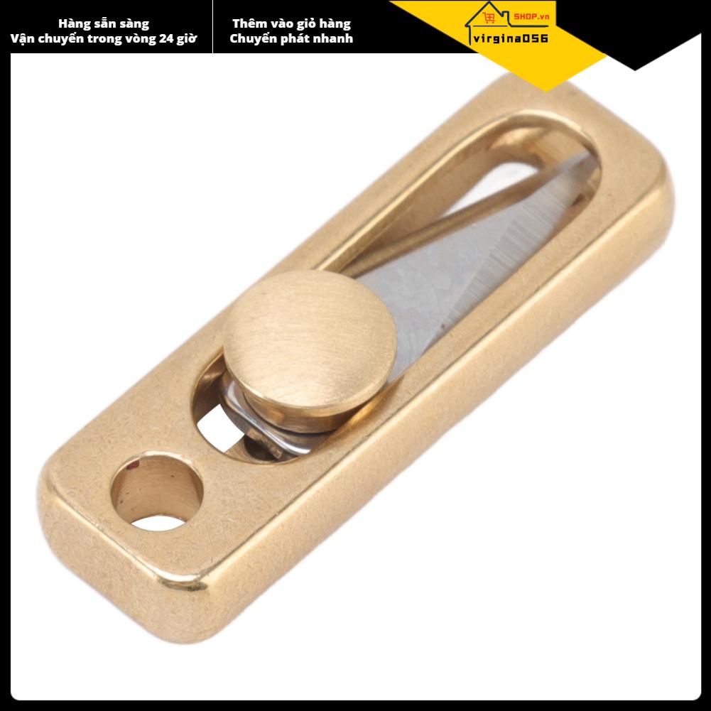 Dao Đẩy Mini Bỏ Túi EDC Bằng Đồng Thau Kèm Móc Khóa Tiện Dụng Cho Sân Vườn