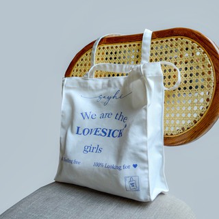Túi tote túi đeo vai vải canvas trắng (vải bố) thời trang nữ SAYHI Lovesick Girls