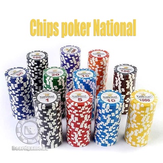 [Chip National] Lốc 10 phỉnh poker lẻ Chips poker cao cấp nhiều mệnh giá tùy chọn chất liệu clay