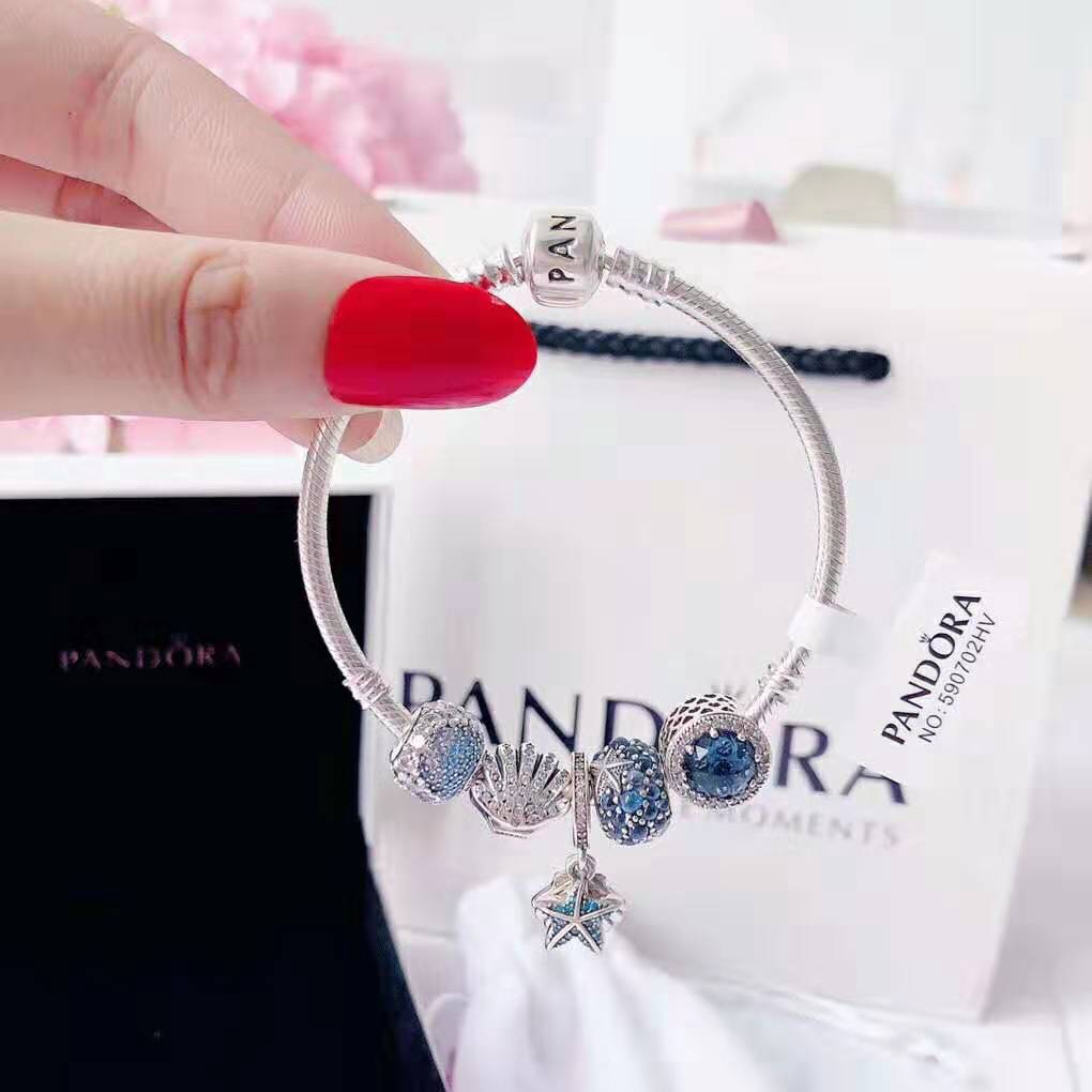 PANDORA CHARMS PANDORA Vòng Tay Kim Loại Mạ Bạc 925 Đính Đá Nhân Tạo Bstz089