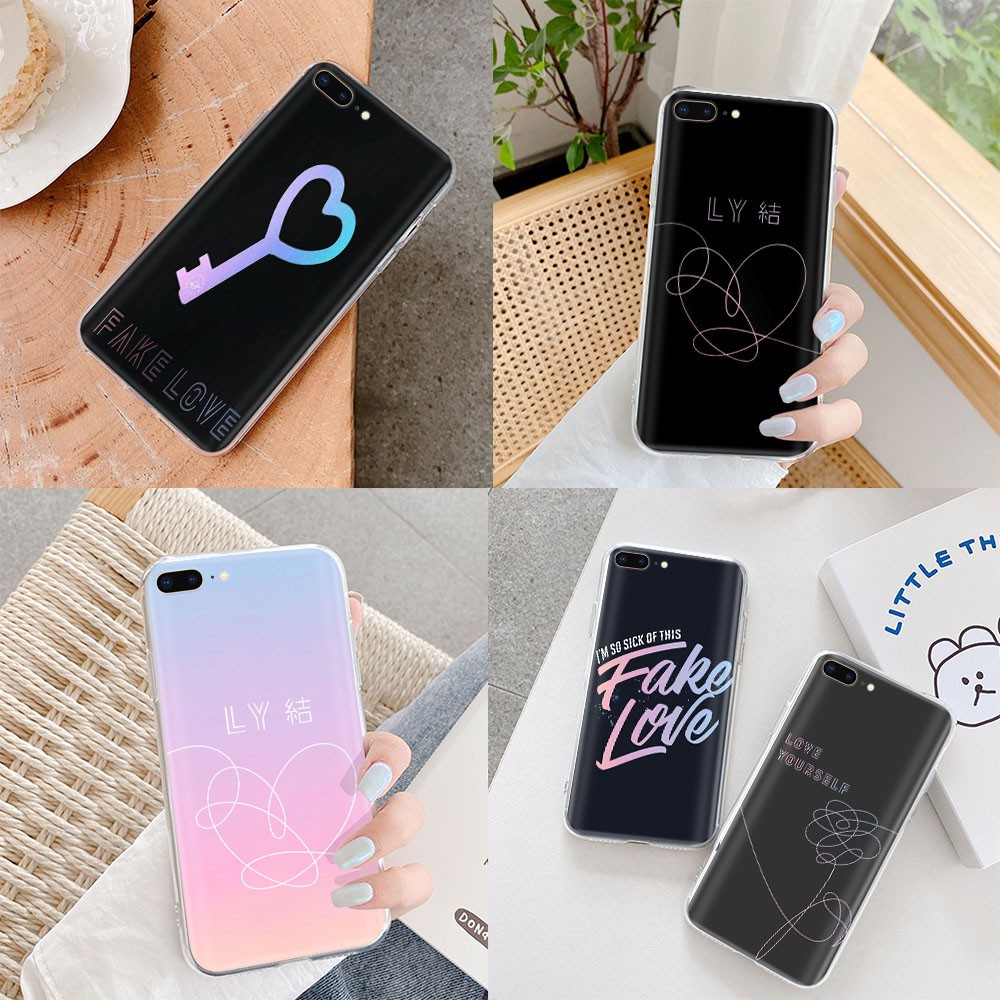 Ốp Điện Thoại Dẻo Trong Suốt Họa Tiết Fake Love Yourself Cho Iphone 8 7 6s 6 Plus 5 5s Se 5c 4 4s Vm75