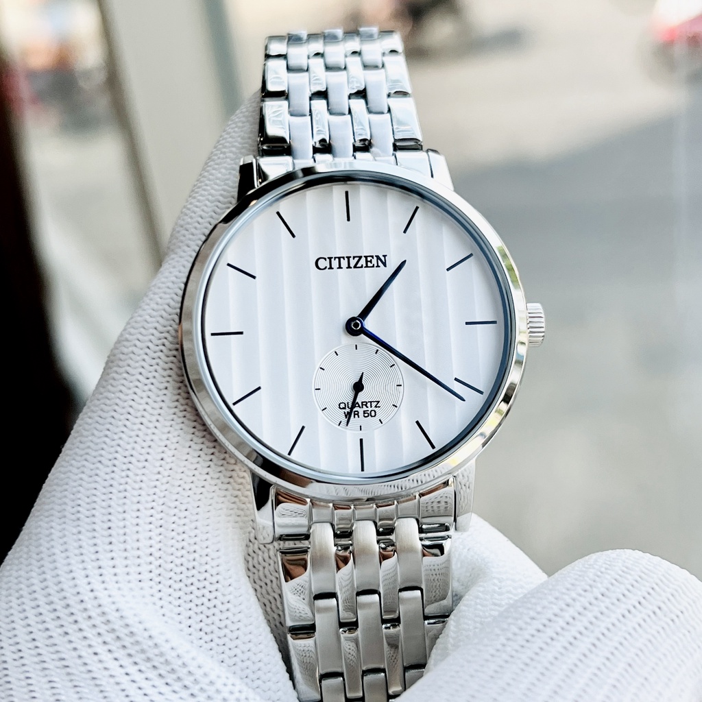 Đồng hồ nam sang trọng Citizen BE9170 Dây thép bạc mặt trắng kim rốn Size 39mm kính Mineral Bảo hành 1 năm Hyma watch