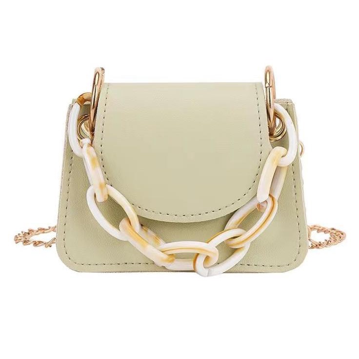 Túi đeo chéo MINI nữ dây xích, túi xách nữ đeo chéo da thời trang Hàn Quốc xanh hottrend nhỏ gọn giá rẻ - DODO FASHION