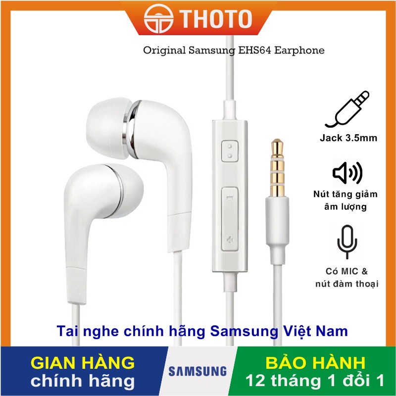 [Thoto Store] Tai nghe Galaxy A70 | A71 zin bóc máy chính hãng SSVN - Nhét tai, có dây, kèm MIC, dùng các máy jack 3.5mm