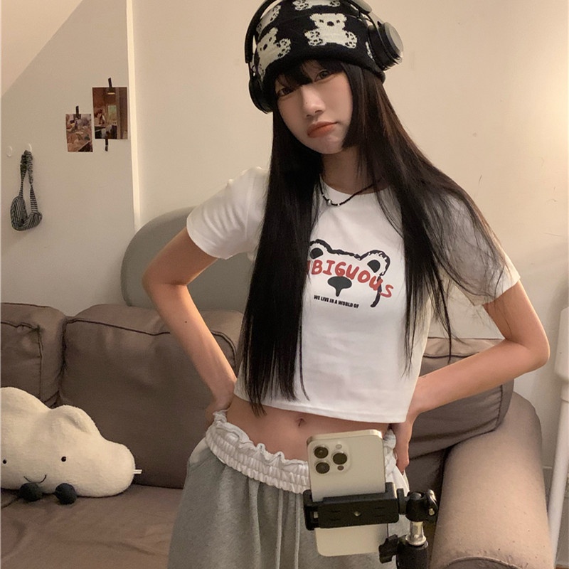 Áo Thun Tay Ngắn In Hình Dễ Thương Thời Trang Mùa Hè Cho Nữ