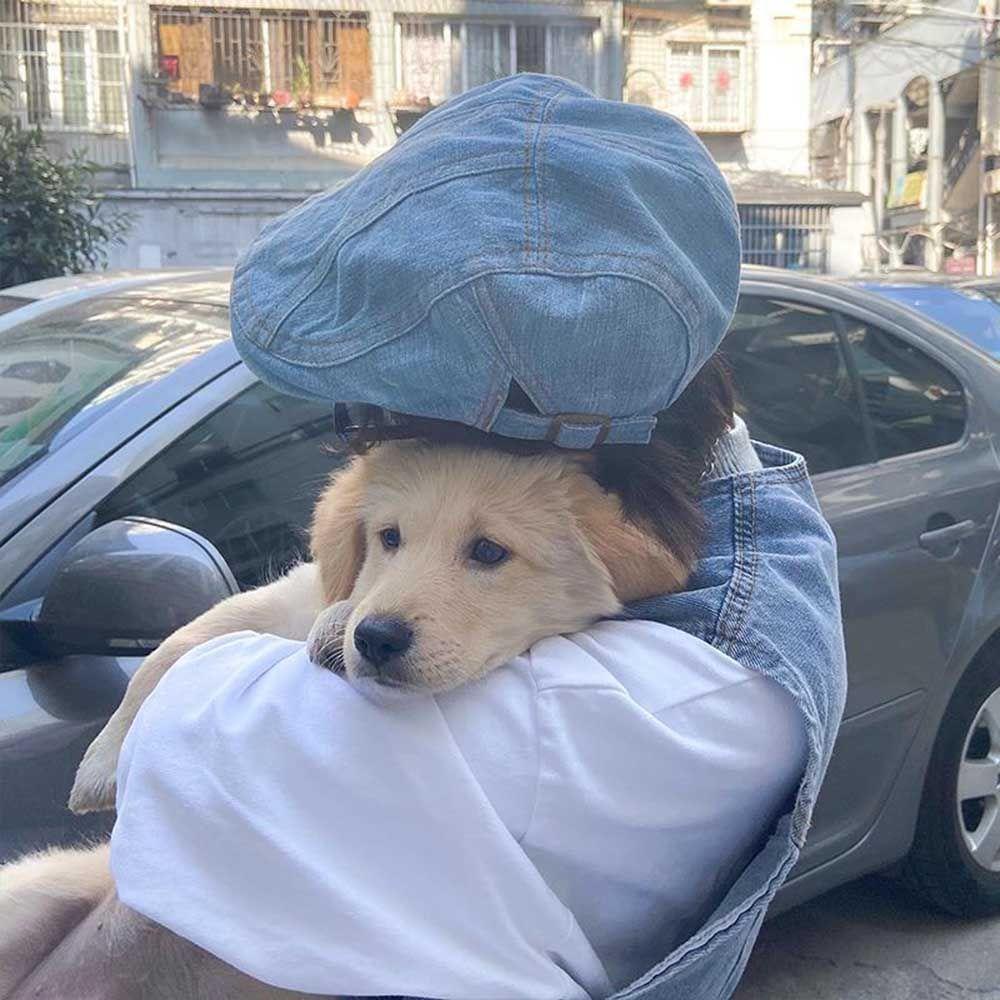 Mũ Beret Vải Denim WMES15H Màu Trơn Thời Trang Có Thể Điều Chỉnh