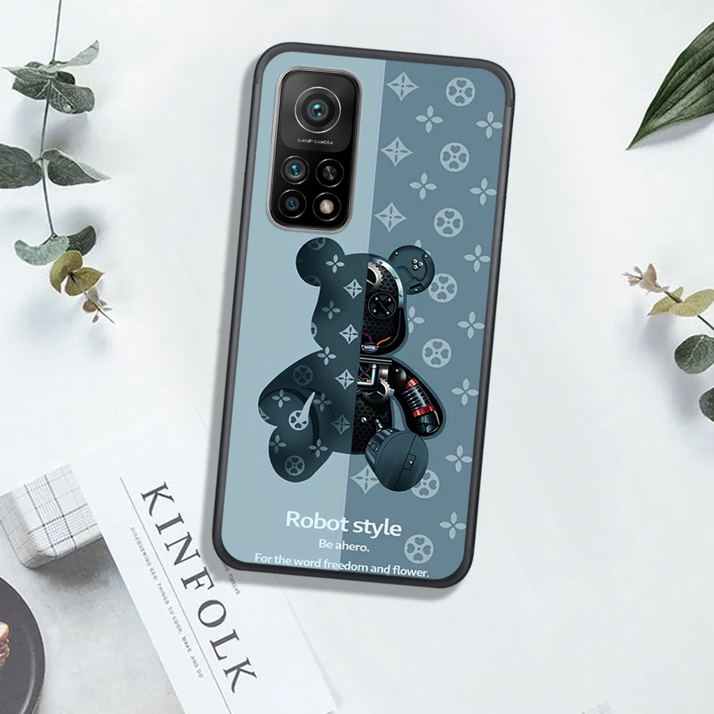 [HOT]ỐP  XIAOMI REMDI 10 - REDMI NOTE 10 4G - REDMI NTOE 10 5G , In Hình Gấu Robot họa tiết L-V màu sắc cực đẹp.