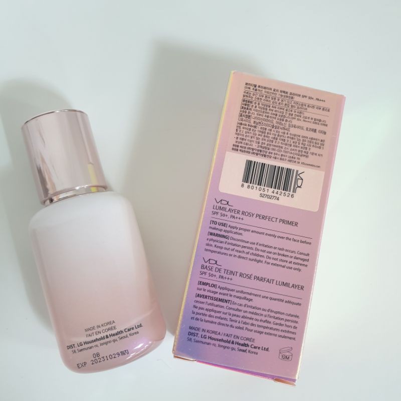 KEM LÓT VDL NÂNG TONE, VDL LUMILAYER ROSE PERFECT PRIMER SPF50+/PA+++ | BigBuy360 - bigbuy360.vn