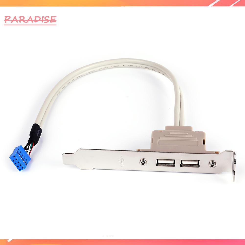 Paradise1 9Pin Motherboard Female Header to Dual USB 2.0 Adapter Cable for Desktop PC