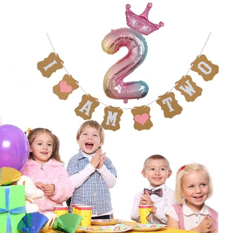 Bong Bóng Nhôm 32 Inch Hình Số Màu Cầu Vồng Dùng Cho Tiệc Sinh Nhật, Đám Cưới