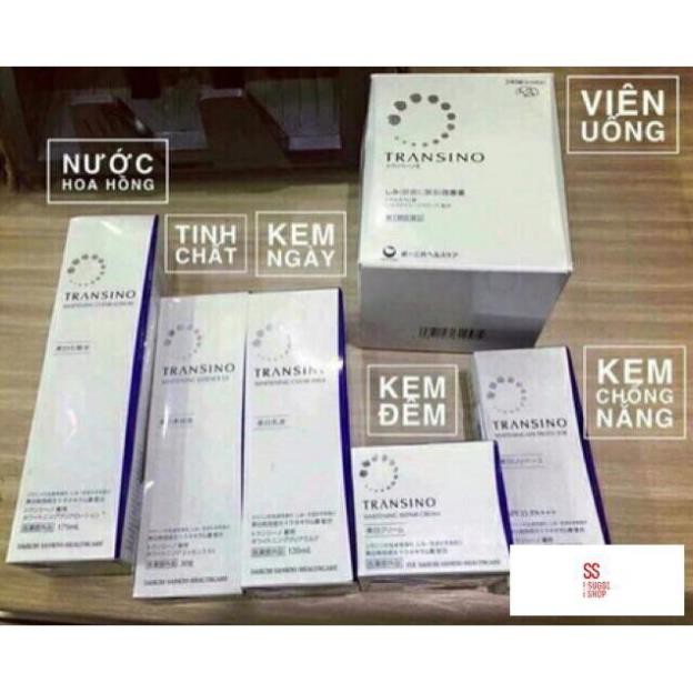 Kem dưỡng da ban đêm Transino Nhật Bản - bộ transino kem ngày, tinh chất, uống 240v