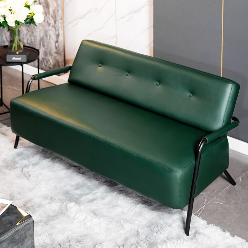 Sofa căn hộ nhỏ Scandinavian đơn giản hiện đại màu đỏ ròng Nhật Bản- phong cách cho thuê phòng khách bằng da nghệ
