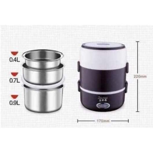 Hộp Cơm Cắm Điện Văn Phòng, Cặp Lồng Giữ Nhiệt Cắm Điện 3 Tầng Ruột Inox Cao Cấp Giữ Nóng Và Làm Chín Thức Ăn Liên Tục