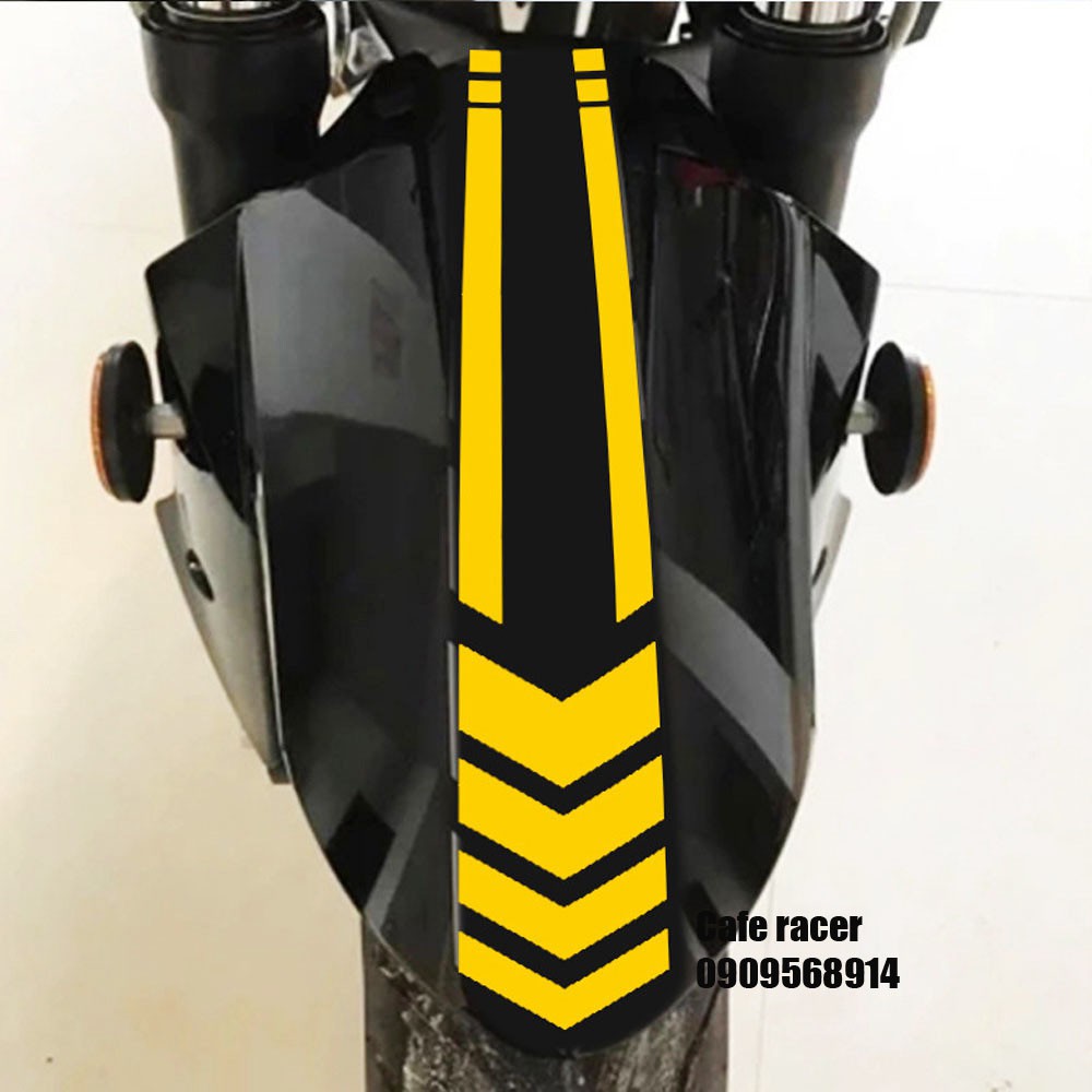 Tem dán dán dè chắn bùn trước xe máy mô tô mũi tên
