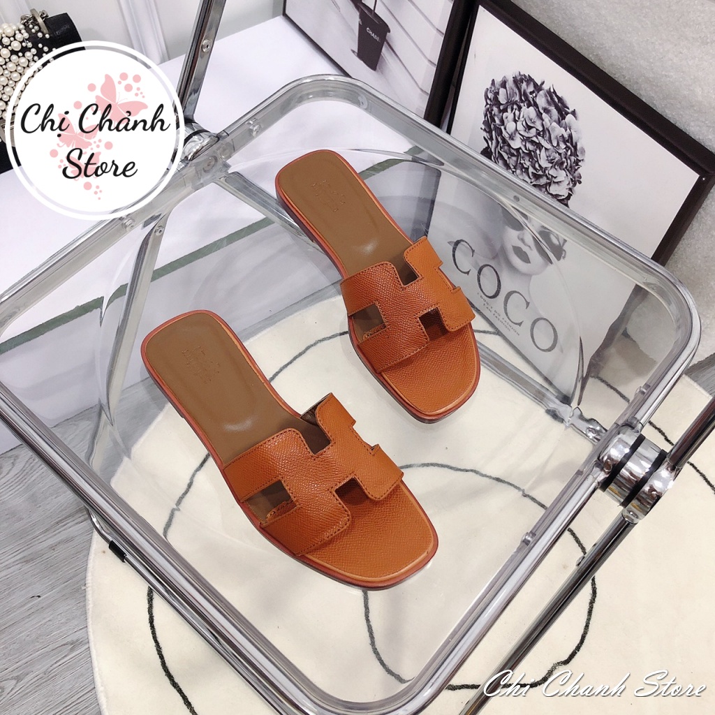Dép Bản H Hàng Cao Cấp Chất Da Chuẩn Đẹp Vân Chống Trượt Mang Êm chân - D4 Chi Chanh Store