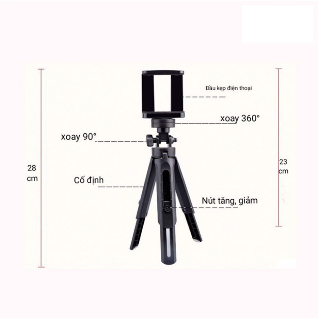 Gậy chụp ảnh 3 chân Tripod Support MT01, giá đỡ điện thoại, cây Livestream tự sướng mini xoay 360 độ – KYWI SHOP