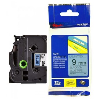 Nhãn in Brother Tze-521,Nền xanh chữ đen 9mm