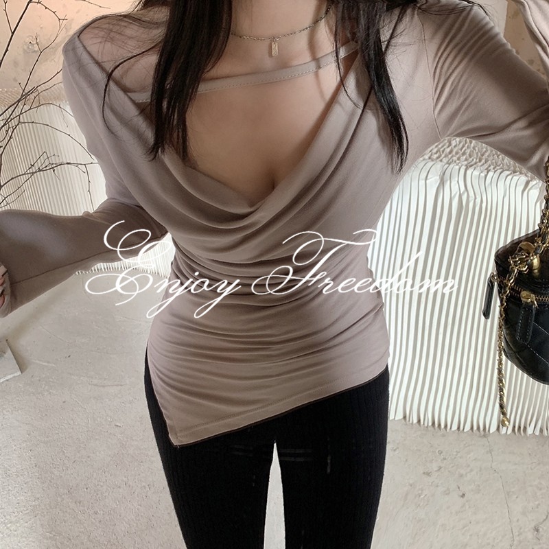 Enjoy Freedom Áo Thun Tay Dài Thiết Kế Mới Thời Trang Mùa Thu Đông 2022 Dành Cho Nữ