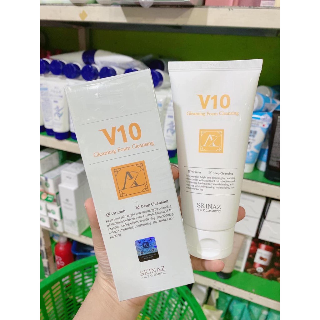 Sữa rửa mặt SKinaz V10 Gleaming Foam Cleansing 120ml ᴘʜᴀɴᴅɪᴇᴍᴍʏ997 R