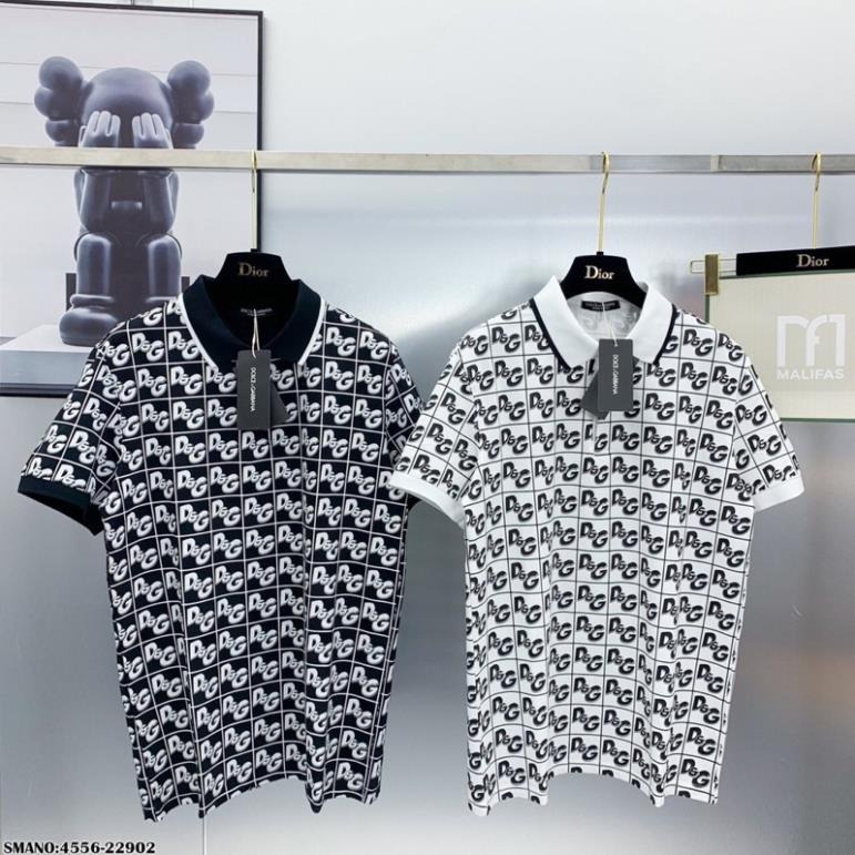 Áo polo DG full hoạ tiết mới nất-Áo phông nam có cổ DG