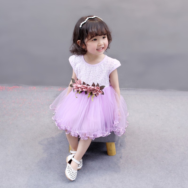Đầm ren hoa ngọt ngào cho bé gái (1-24 tháng)
