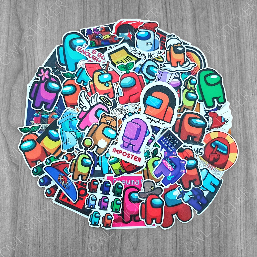 5k/Hình dán sticker game AMONG US siêu hot sticker pvc chống nước cao cấp, không bay màu