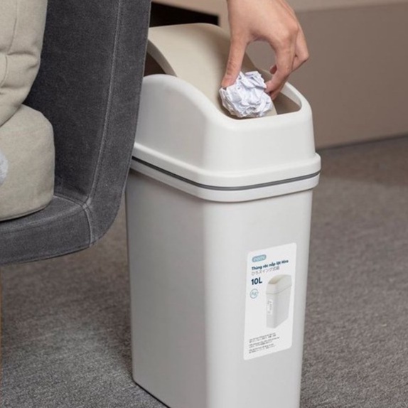 Thùng rác nhựa lật Hiro 10L - Thân thiện với môi trường, Thiết kế thông minh, Chất lượng Nhật Bản