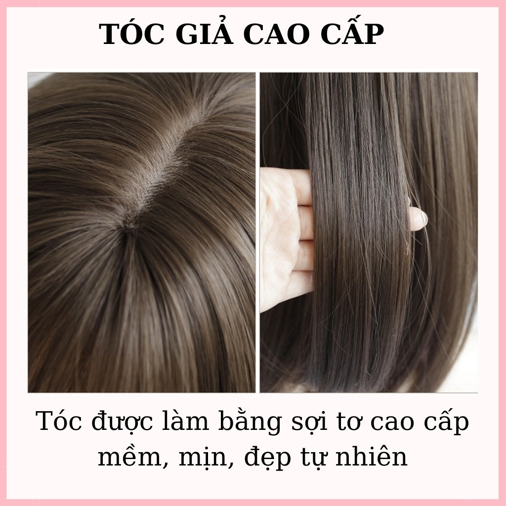 Tóc giả nguyên đầu xoăn đuôi, 60cm , tặng kèm lưới trùm tóc, mã số c8136