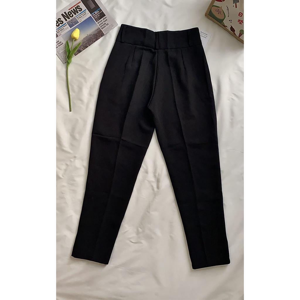Quần tây nữ đi học ống rộng lưng cao công sở baggy đẹp M Fashion QD01