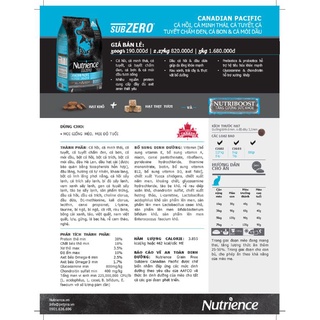 (1.8kg)Thực phẩm Nutrience Subzero cao cấp cho mèo