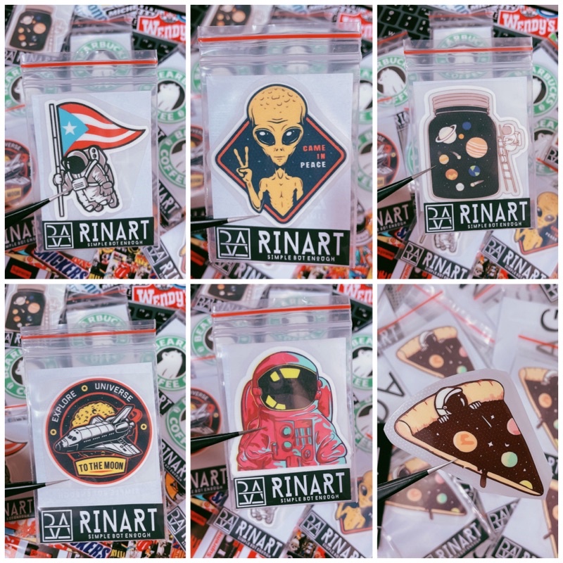 Decal Logo Sticker Patch in áo ủi trực tiếp lên vải hình nasa người ngoài hành tinh - Rinart.vn