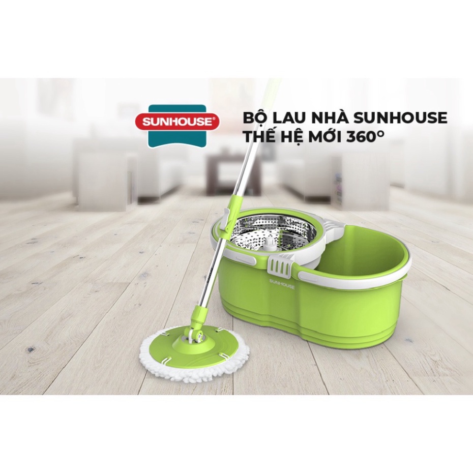 Bộ Lau Nhà Xoay 360 Độ SUNHOUSE KS-CL260PG Màu Xanh Lá