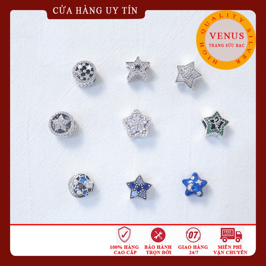 [Charm bạc 925 cao cấp] Bộ sưu tập charm ngôi sao 5 cánh- Mã sản phẩm VENUSAO