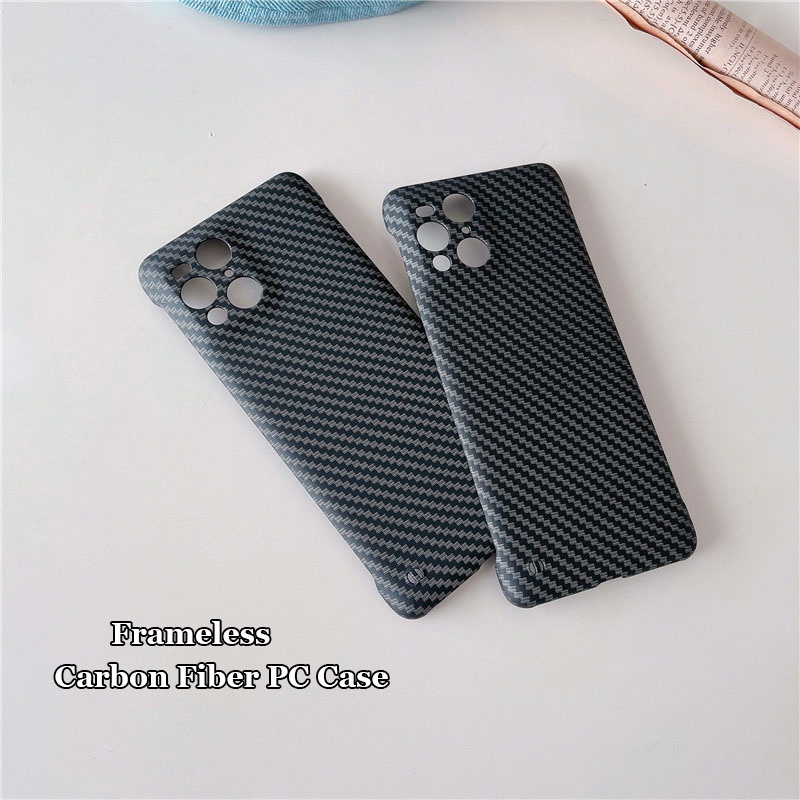 Ốp Điện Thoại PC Cứng Nhám Không Khung Họa Tiết Sợi Carbon Cho OPPO Find X5 X3 Lite