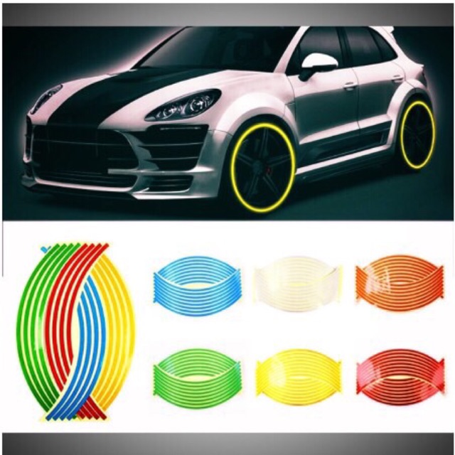 Bộ decal phản quang dán vành, mâm bánh xe