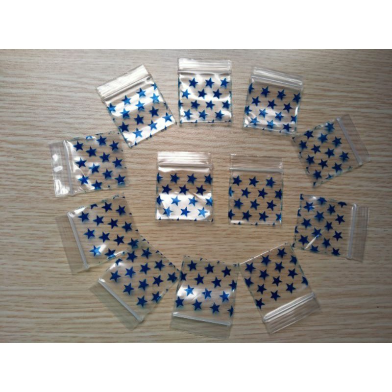 100 cái túi zip kt 3x4cm hình họa tiết loại mỏng, mềm, mượt