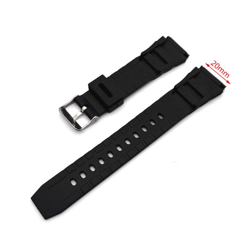 ✿CRE Silicone Rubber Watch Strap Band Deployment Buckle Diver Waterproof 18mm - 22mm